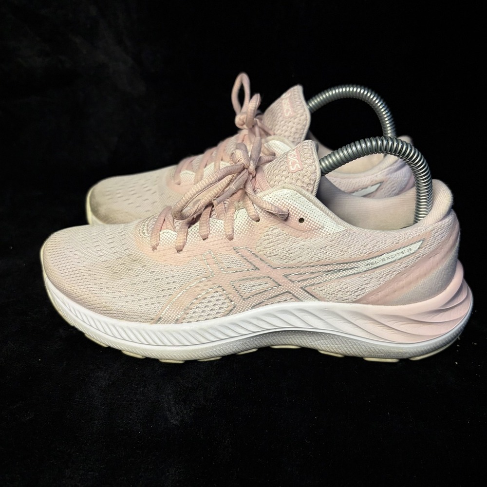 Asics Gel Excite 8 1012A916 Sneakers Womens US 7.5 Beige Pink Knit Running Shoes